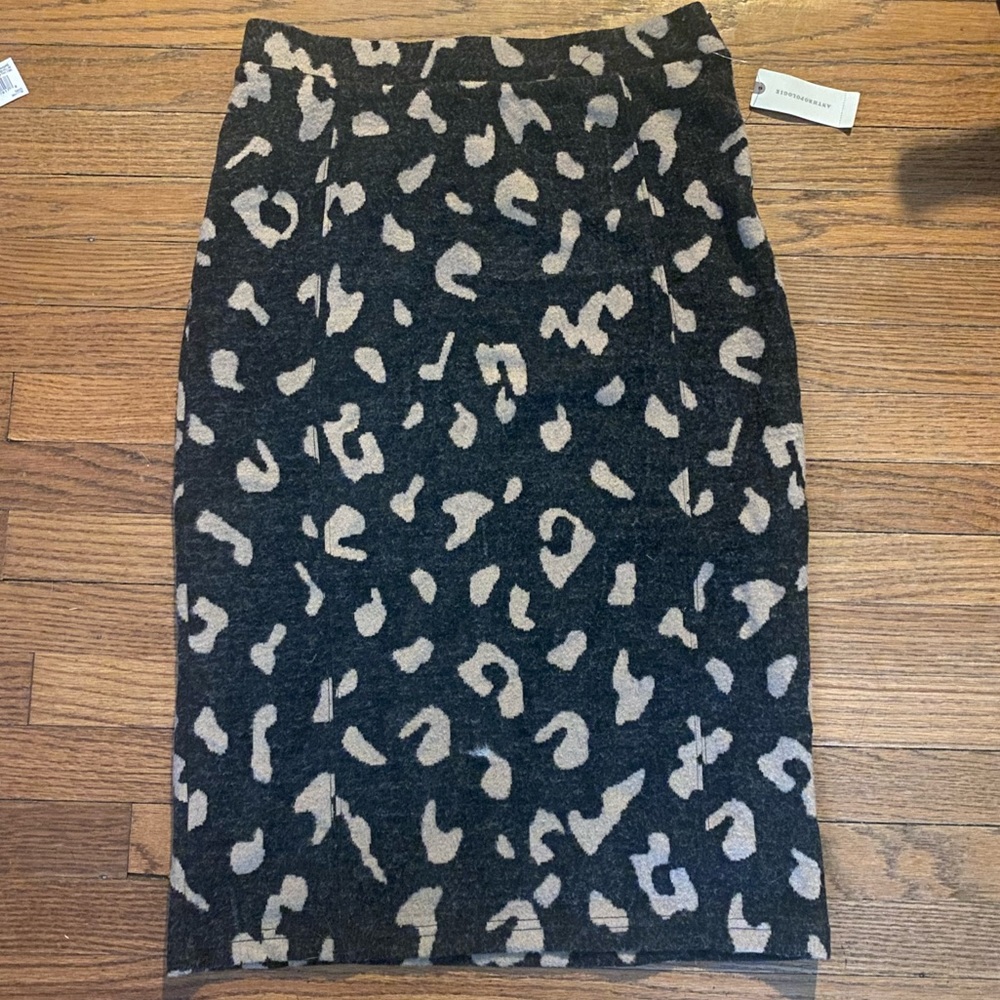 NWT Anthropologie Maeve Delphine sweater knit animal print pencil skirt - Picture 3 of 8